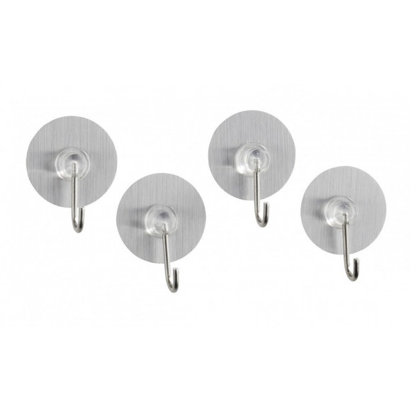 Lot De 4 Petits Crochets 1 Tête Chromé Static-loc