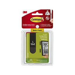 Lot De 24 Languettes Adhésives Tableaux Command, Noir