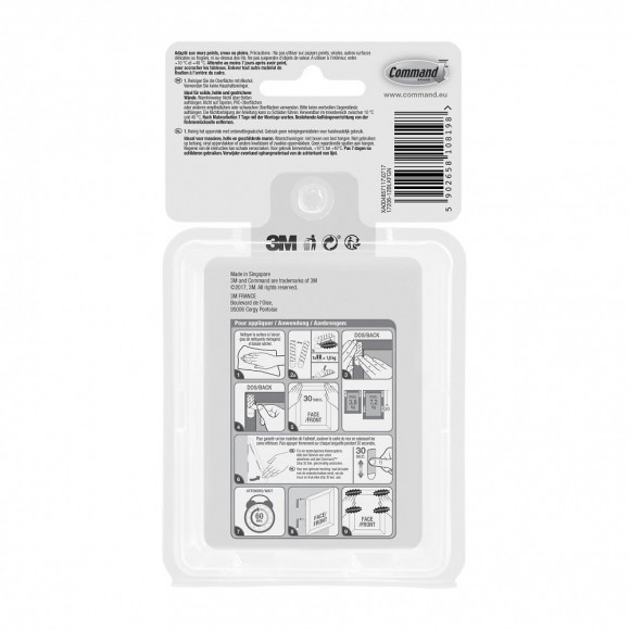 Lot De 24 Languettes Adhésives Tableaux Command, Noir