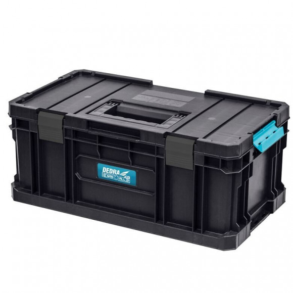 Dtools - Boîte À Outils - 526x307x221mm - 2 Compartiments Amovibles - Avec Poignée De Transport - Rangement Outils - Noir