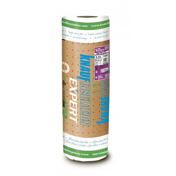 Laine De Verre Kraft 2.7x1.20m, Ep.100mm, Lambda 0.032, R3.15 Knauf Insulation
