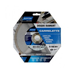 Disque Diamant Intensif Plein Pour Carrelage Norton, Diam.180 Mm