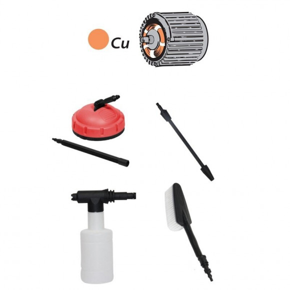 Dtools - Nettoyeur Haute Pression 1.7 Kw - Pression 130 Bar - Avec Réservoir De Détergent - Turbo Lance Incluse - Atelier Gar