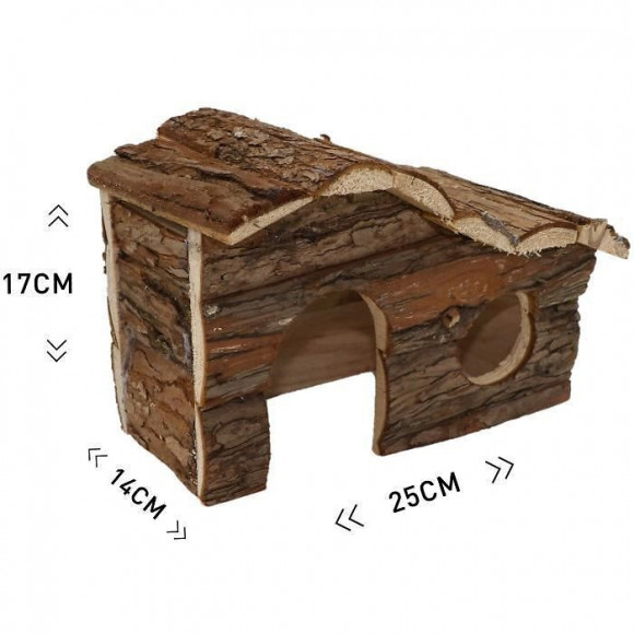 Tyrol Chalet 100% Ecorce De Cedre - 17 X 25 X 14 Cm - Pour Cobayes Et Petits Rongeurs