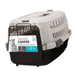 M-pets Caisse De Transport Viaggio Carrier S - 58,4x38,7x33cm - Noir Et Gris - Pour Chien Et Chat
