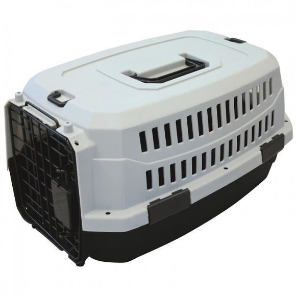 M-pets Caisse De Transport Viaggio Carrier S - 58,4x38,7x33cm - Noir Et Gris - Pour Chien Et Chat