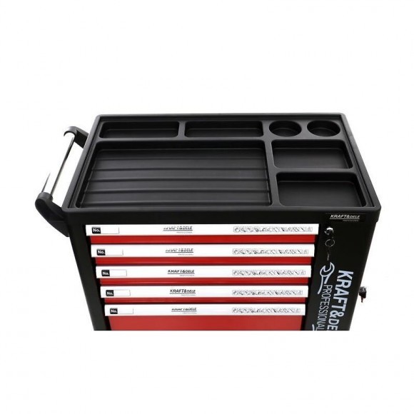 Dcraft - Servante D'atelier Avec Outils - 263 Outils- 85 X 47 X 97 Cm - 6 Tiroirs - Latérale - Rouge