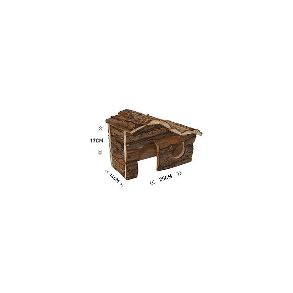 Tyrol Chalet 100% Ecorce De Cedre - 17 X 25 X 14 Cm - Pour Cobayes Et Petits Rongeurs