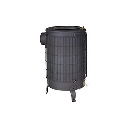 Theca Poêle À Bois Turbo Avec Grille Intérieure 12kw - Gamme Économique Noir (réf. 6500032)