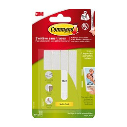 Lot De 24 Languettes Adhésives Cadres Fins Command, Blanc