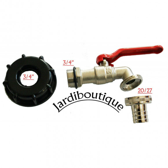 Robinet En Laiton Avec Raccord (s60x6) Pour Cuve Ibc - Jardiboutique - Jb-001011