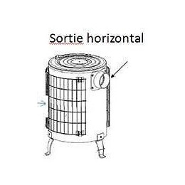 Theca Poele A Bois Turbo Gamme Mixte 14,5kw - Sortie Horizontale Noir (réf. 6500063)