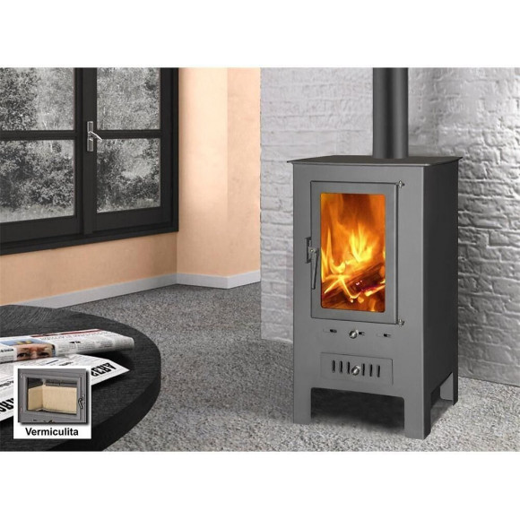 Theca Viena Poêle À Bois En Tôle D'acier 17,4kw