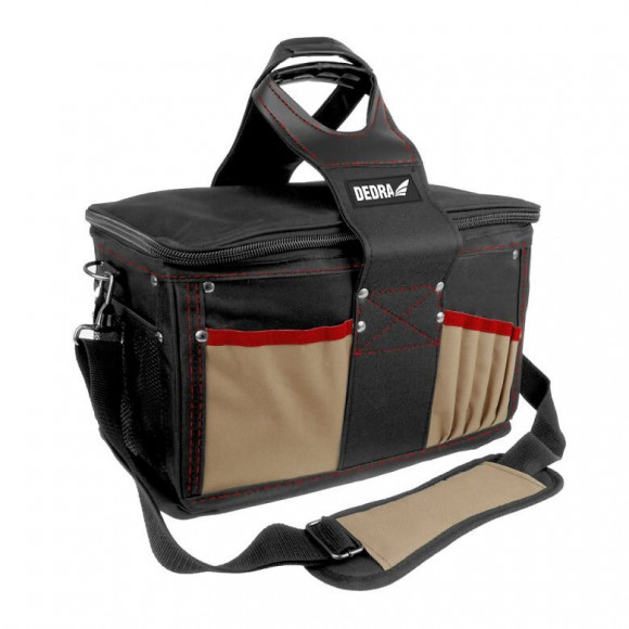 Dtools - Sac À Outils - 40x24.5x23cm - 23 Poches - Bandoulière - Marron