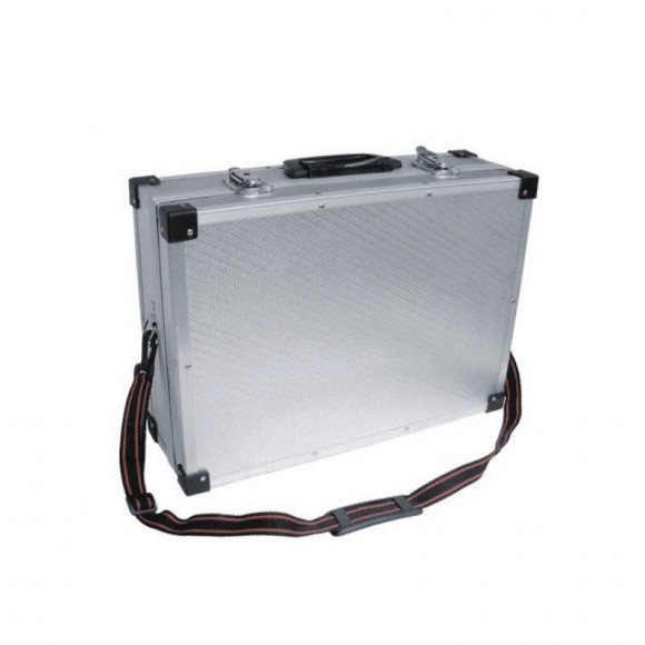 Dtools - Mallette À Outils En Aluminium - 460x325x150mm - Valise À Outils - Avec Poches + Cloisons - Gris