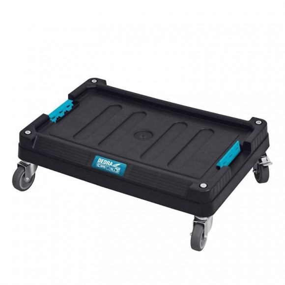 Dtools - Chariot Plateforme De Transport Pour Outils/boîte À Outils - 595x395x175mm - 4 Roues Pivotantes + Freins - Noir