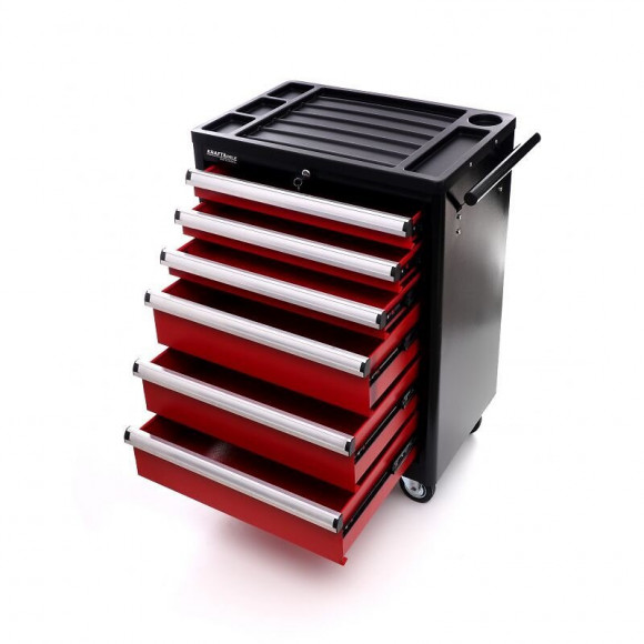 Dcraft - Servante D'atelier - 70 X 48 X 83,5 Cm - 6 Tiroirs - Organiseur À Outil Pour Les Ateliers Et Les Garages - Rouge