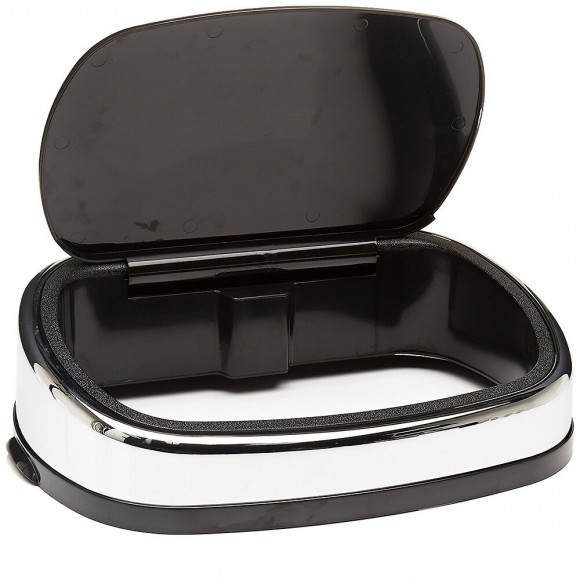 Couvercle De Poubelle Push City Noir Abs Chrome