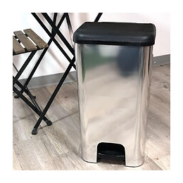 Poubelle De Cuisine À Pédale Lincoln Métallisé Plastique 40l