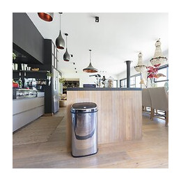 Poubelle De Cuisine Push City Gris Inox 60l