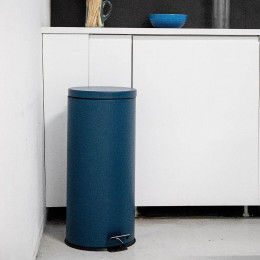 Poubelle De Cuisine À Pédale Urban Bleu Canard Inox 30l
