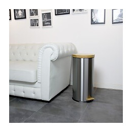 Poubelle De Cuisine À Pédale Forest Gris Bois Et Acier 30l