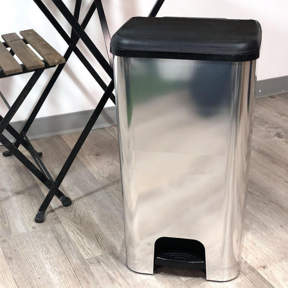 Poubelle De Cuisine À Pédale Lincoln Métallisé Plastique 40l