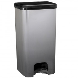 Poubelle De Cuisine À Pédale Lincoln Métallisé Noir Plastique 40l