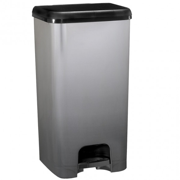 Poubelle De Cuisine À Pédale Lincoln Métallisé Noir Plastique 40l