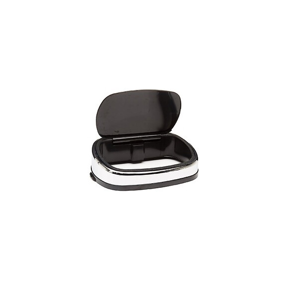 Couvercle De Poubelle Push City Noir Abs Chrome