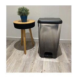 Poubelle De Cuisine À Pédale Lincoln Métallisé Noir Plastique 40l