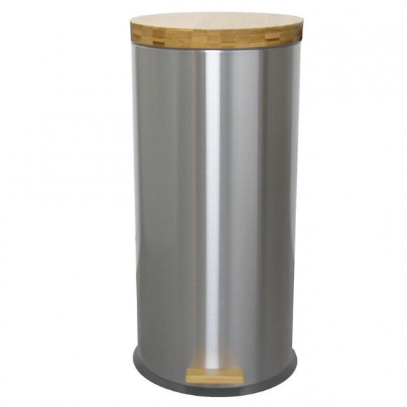 Poubelle De Cuisine À Pédale Forest Gris Bois Et Acier 30l