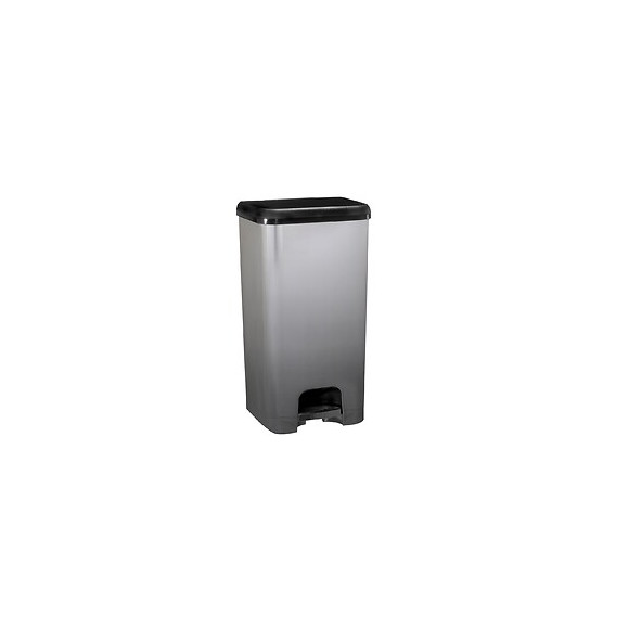 Poubelle De Cuisine À Pédale Lincoln Métallisé Noir Plastique 40l