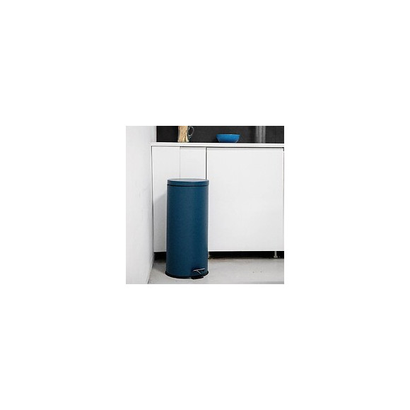 Poubelle De Cuisine À Pédale Urban Bleu Canard Inox 30l