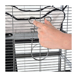 Cage Pour Petits Animaux Portable Avec 2 Portes Hamac Métal Pp 52 X 52 X 113,5 Cm Gris