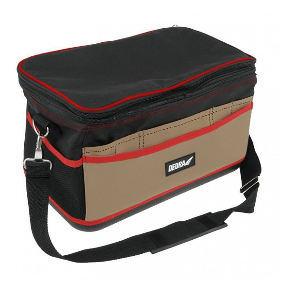 Dtools - Sac À Outils - 40x22.5x27.5cm - 30 Poches - Bandoulière - Marron