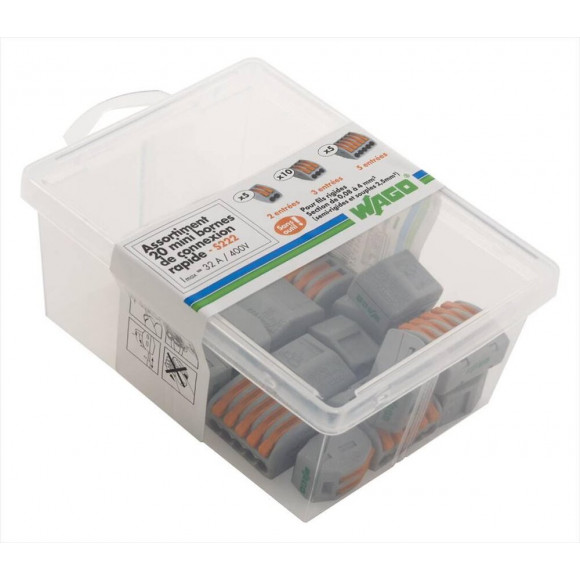 Assortiment De 20 Bornes Automatiques, 2,5 Mm² Pour Rigide Et Souple Wago