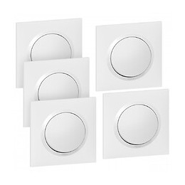 Lot De 5 Interrupteurs Va-et-vient Complet, Legrand Dooxie, Blanc
