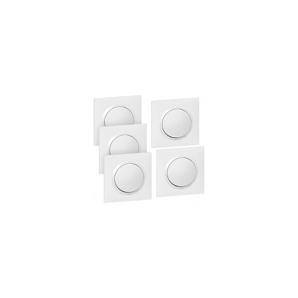 Lot De 5 Interrupteurs Va-et-vient Complet, Legrand Dooxie, Blanc