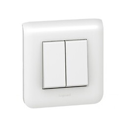 Double Interrupteur Va-et-vient Mosaic, Blanc, Legrand
