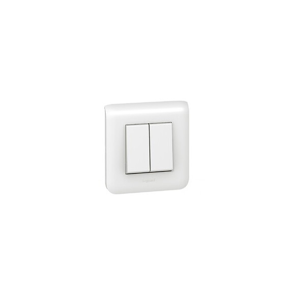 Double Interrupteur Va-et-vient Mosaic, Blanc, Legrand