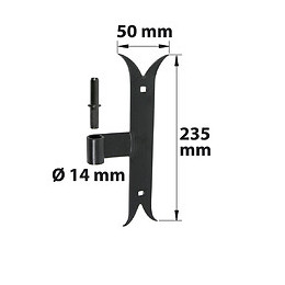 Gond Tableau Acier Prépeint, H.235x Diam.14 Mm