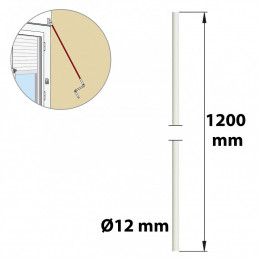 Tringle Manivelle Acier Laqué, H.1200 X L.12 X P.12 Mm