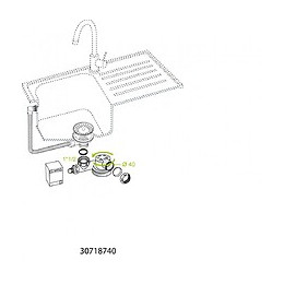 Vidage Avec Siphon Évier Plat, Diam.40 Mm