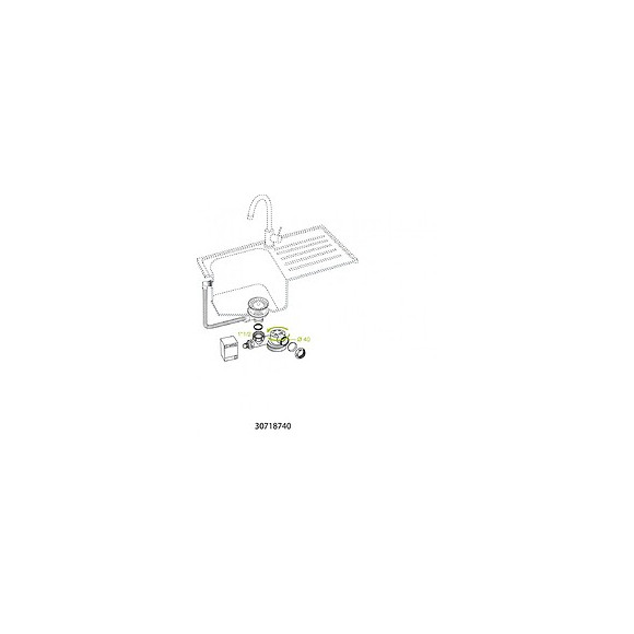 Vidage Avec Siphon Évier Plat, Diam.40 Mm