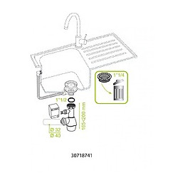Siphon Universel Avec Prise Machine À Laver, 30718741 Wirquin