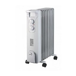 Dtools - Radiateur À Bain D'huile - Chauffage D'appoint - Puissance 1500w - Thermostat + 3 Niveaux De Chauffage - Blanc