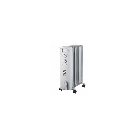Dtools - Radiateur À Bain D'huile - Chauffage D'appoint - Puissance 1500w - Thermostat + 3 Niveaux De Chauffage - Blanc