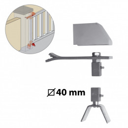 Pivot Et Crapaudine Acier Galvanisé, H.330 X L.220 X P.50 Mm