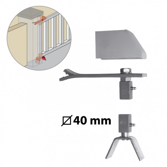 Pivot Et Crapaudine Acier Galvanisé, H.330 X L.220 X P.50 Mm